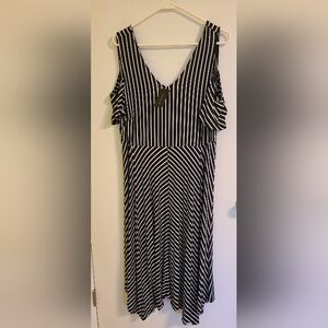 Lane Bryant Black and White Midi Dress
